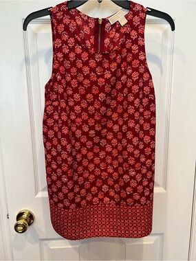 MICHAEL Michael Kors Red Floral Print Sleeveless Tank Top